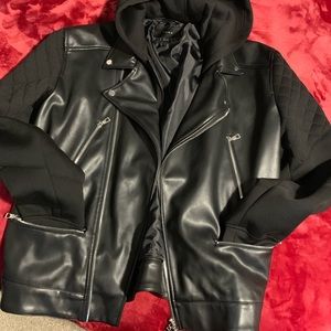 Zara Hoodie Leather jacket FINAL SALE !!! Jacket
